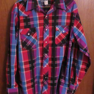 WRANGLER WESTERN  LONG SLEEVE PEARL SNAP SHIRT